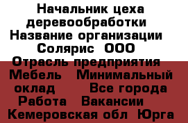 Начальник цеха деревообработки › Название организации ­ Солярис, ООО › Отрасль предприятия ­ Мебель › Минимальный оклад ­ 1 - Все города Работа » Вакансии   . Кемеровская обл.,Юрга г.